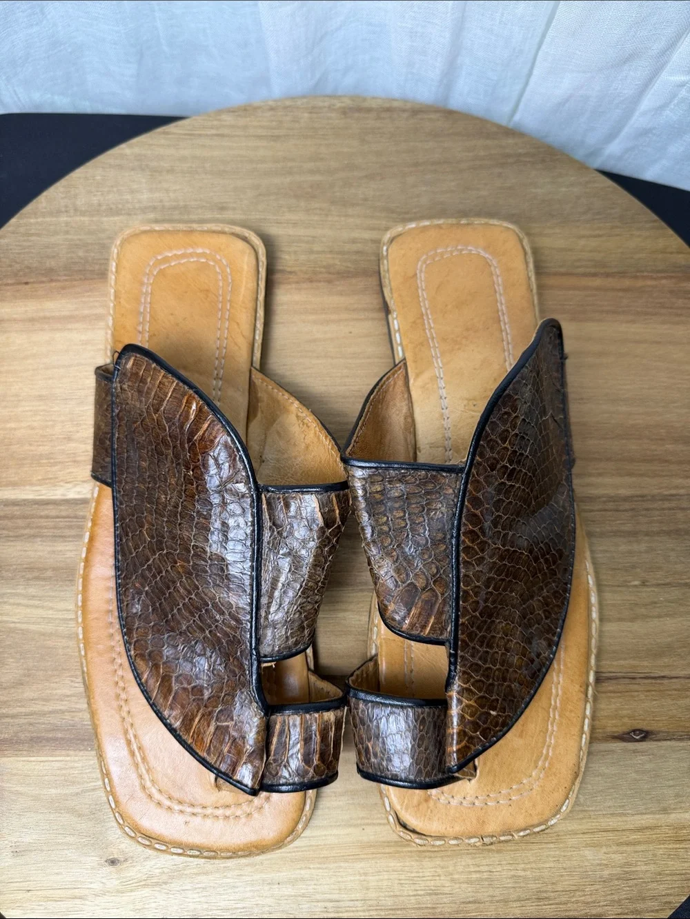 Brown Snakeskin Men’s Slide Sandals
